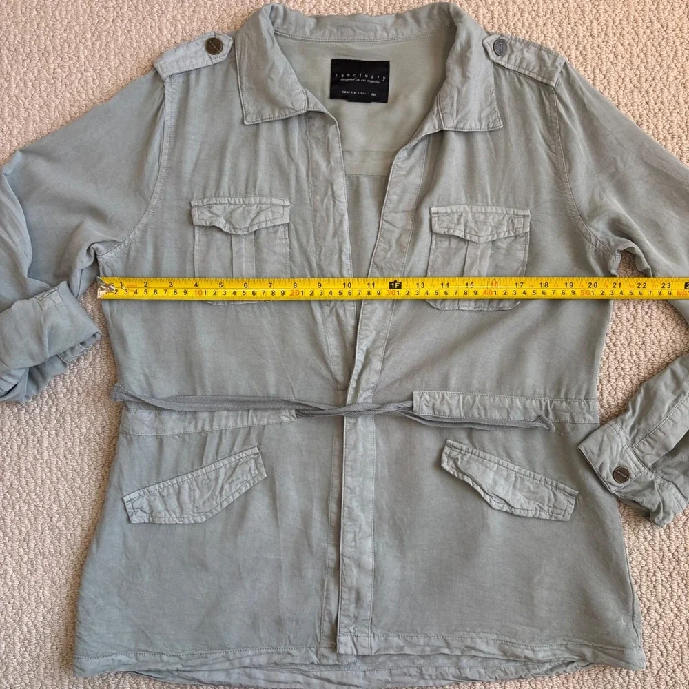 Sanctuary Utility Jacket, Sage Green Lyocell Medium | Drape‎ Safari Workwear